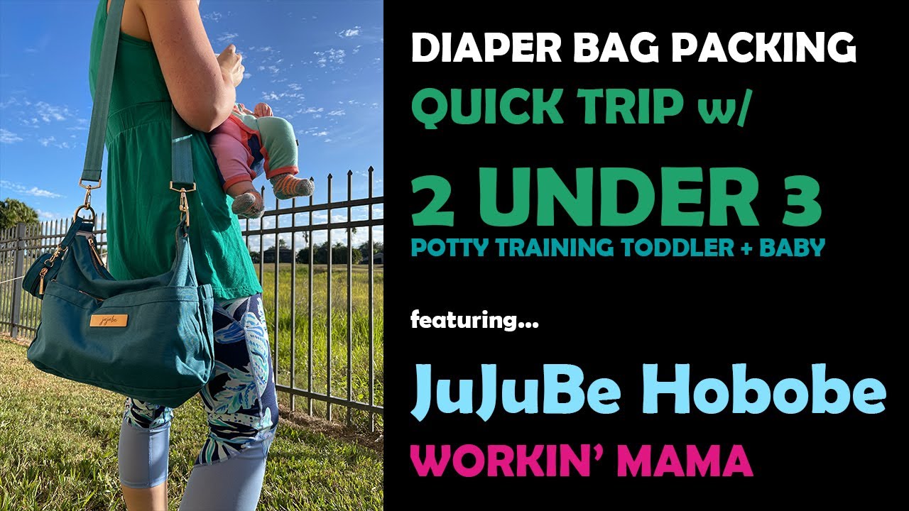 JuJuBe Hobobe Diaper Bag Overview & Packing | Diaper Bag for Toddler + Baby | Packed for 2 Under 3