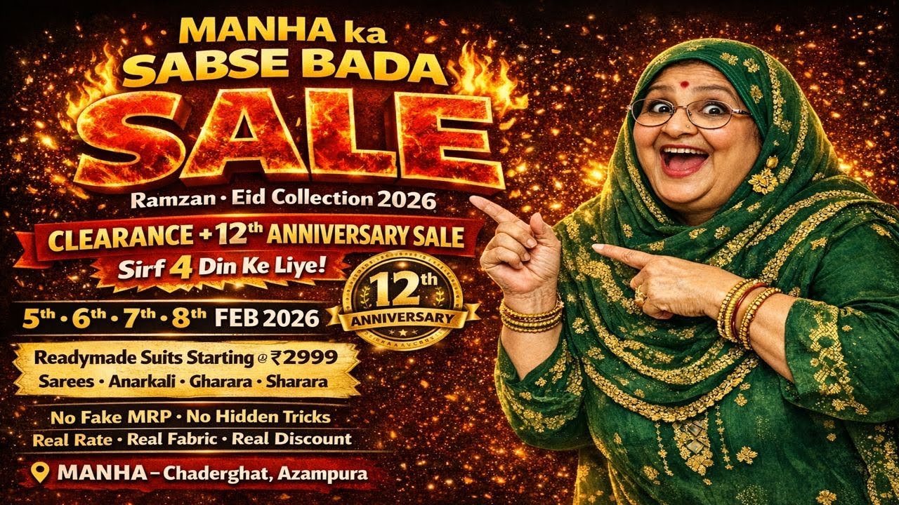 12th Grand Anniversary Sale At Manha Luxurious Women's Store | Cost To Cost On Entire Collection