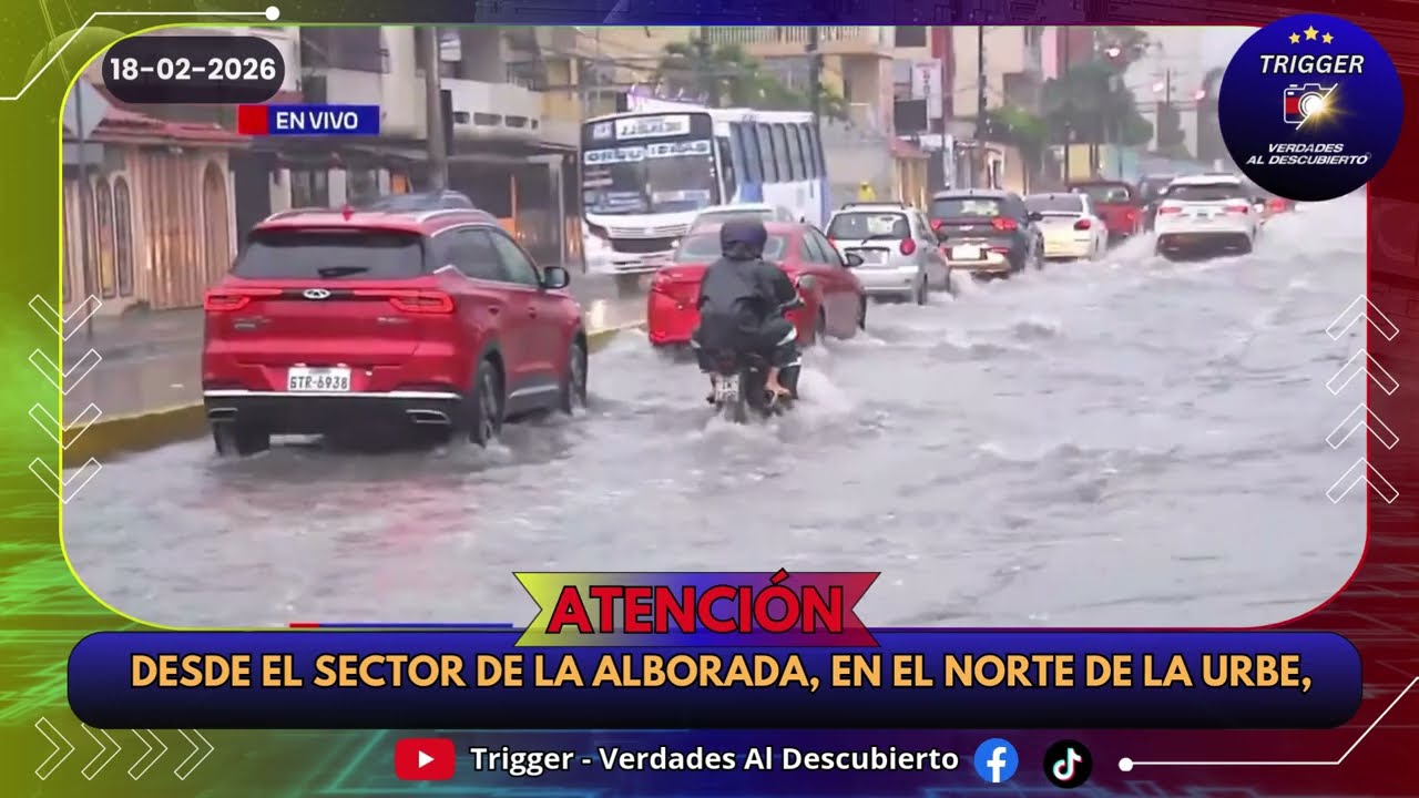 🌧️ Guayaquil bajo el agua: fuerte lluvia causa anegaciones