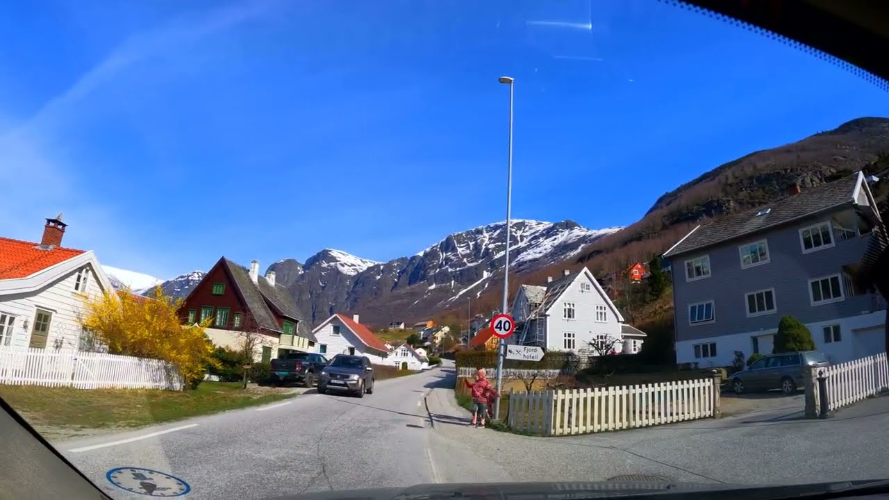 Relaxing 4K Drive in Norway | Aurlandsvangen Stegastein Hardanger | Driving Sounds ASMR