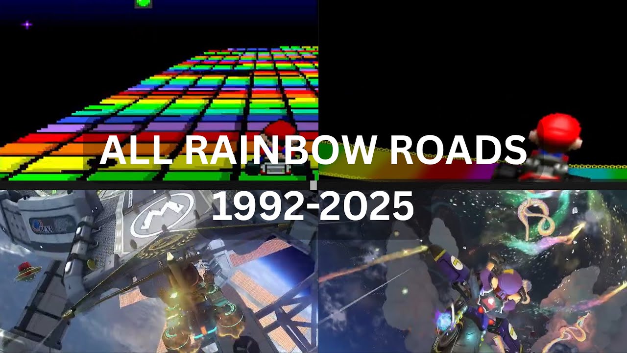 Evolution of Rainbow Road in Mario Kart! (1992-2025)