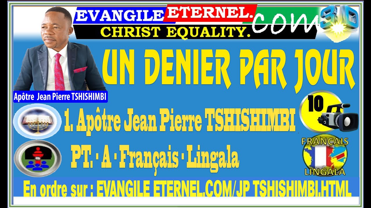 6  Evangile Eternel  Com JT PT🎥 1 6 6 UN DENIER PAR JOUR 1  Ap JEAN PIERRE TSHISHIMBI  10Fr Li
