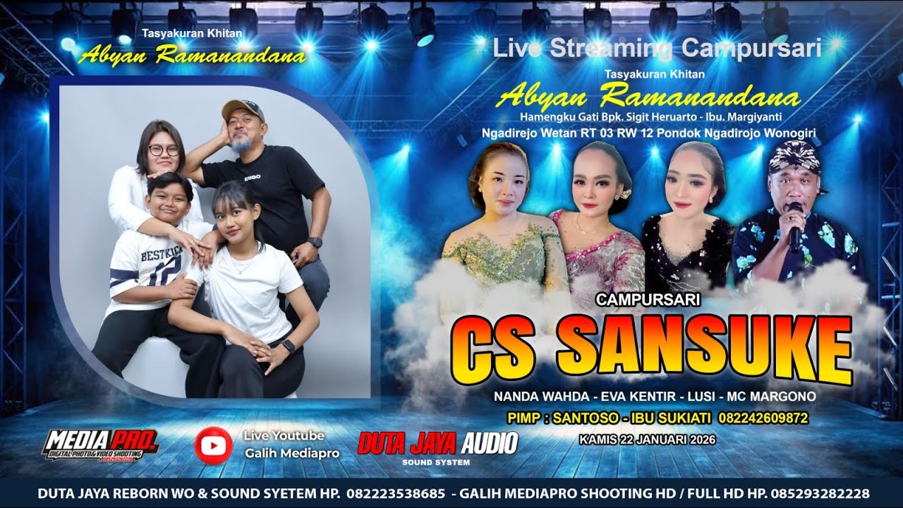 Live Cs.Sansuke - Tasyakuran Khitan  Abyan Ramanandana - Duta Jaya Audio - Kamis  22 Januari 2026
