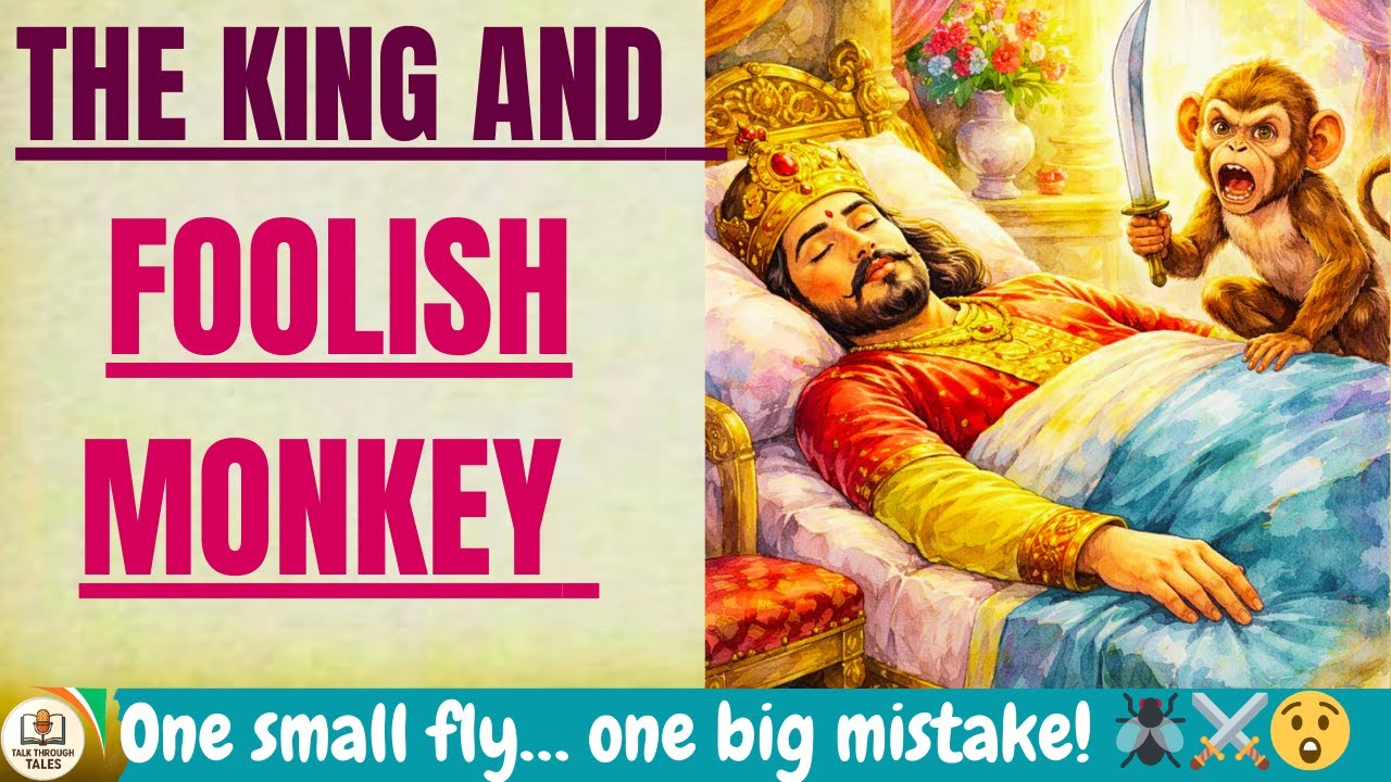The King and the Foolish Monkey” 👑🐒 Level-1 English for beginners II Talk Through Tales II Kids time