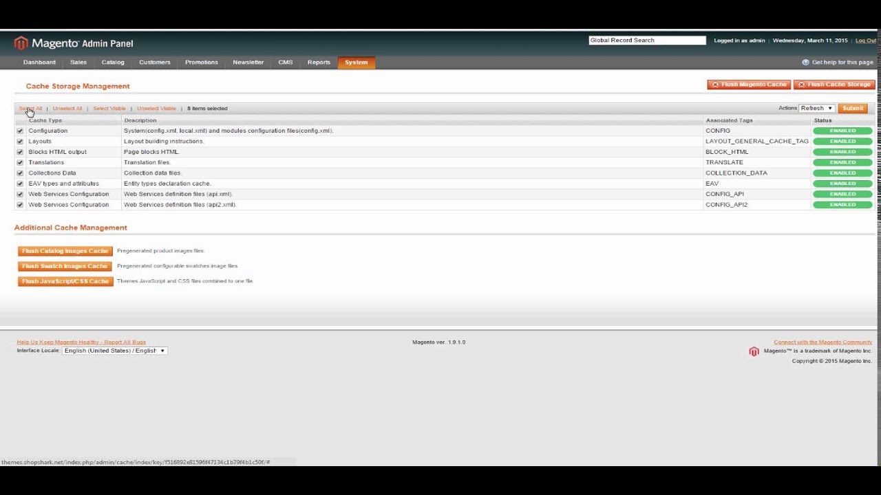 Magento: How to clear cache - ShopShark