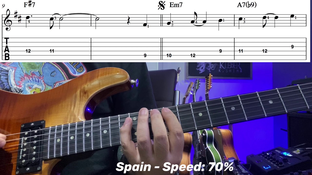 Spain (Chick Corea) - Guitar Lesson, Tutorial, Aula, Como Tocar, tab, Real Jazz Lessons