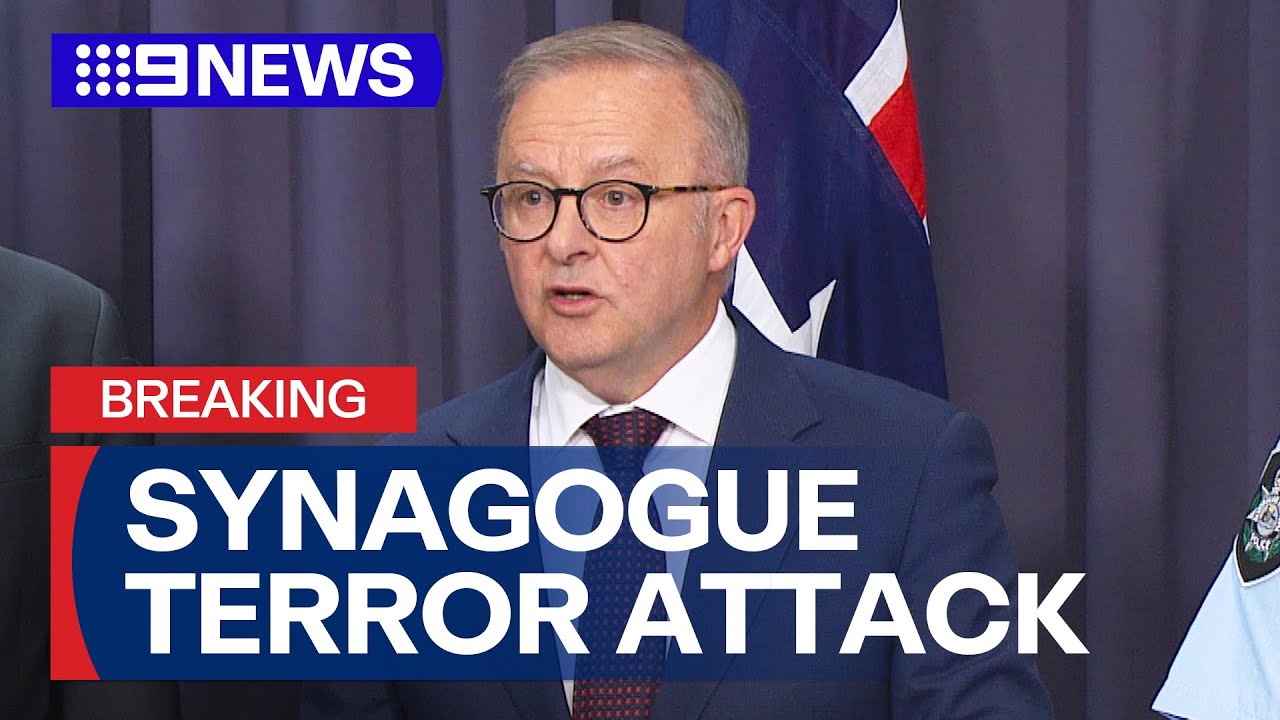 PM Albanese speaks on Melbourne synagogue terror attack | 9 News Australia