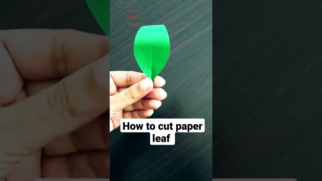 How to cut paper leaf #shorts by Nevina | #craft #paperleaf #papercutting #papercraft #origami