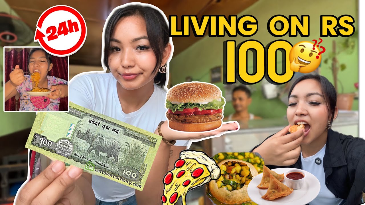 LIVING ON RS. 100 FOR 24 HOURS💵😱|| FOOD CHALLENGE!! 🔥