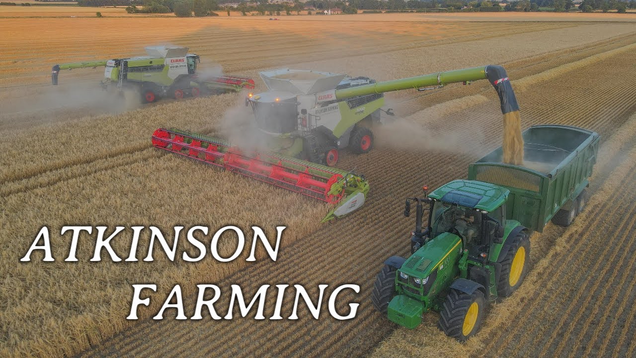 Two Claas 8700 Lexions Combining Barley, Harvest 2023 (Atkinson Farming)