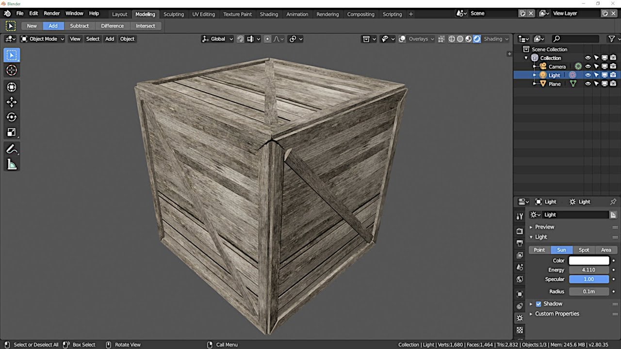 Blender 2.80Beta  Tahta kasa modelleme (kısayol kullanmadan!)