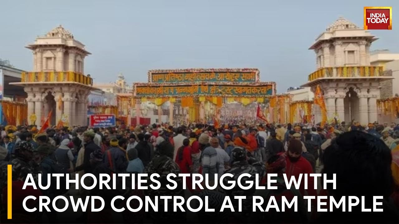 Massive Crowds Throng The Ram Temple In Ayodhya After Mega Inauguration | Crowd In Ram Mandir