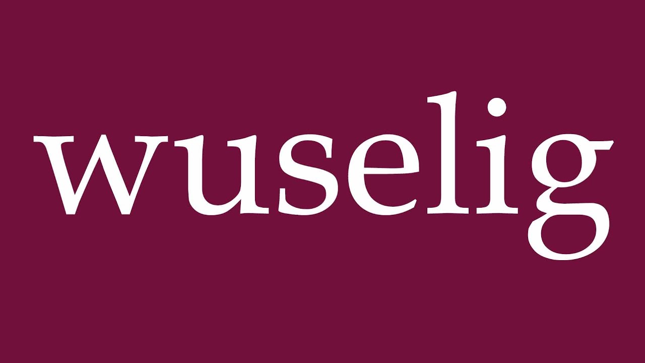 How to Pronounce ''wuselig'' (fidgety) Correctly in German
