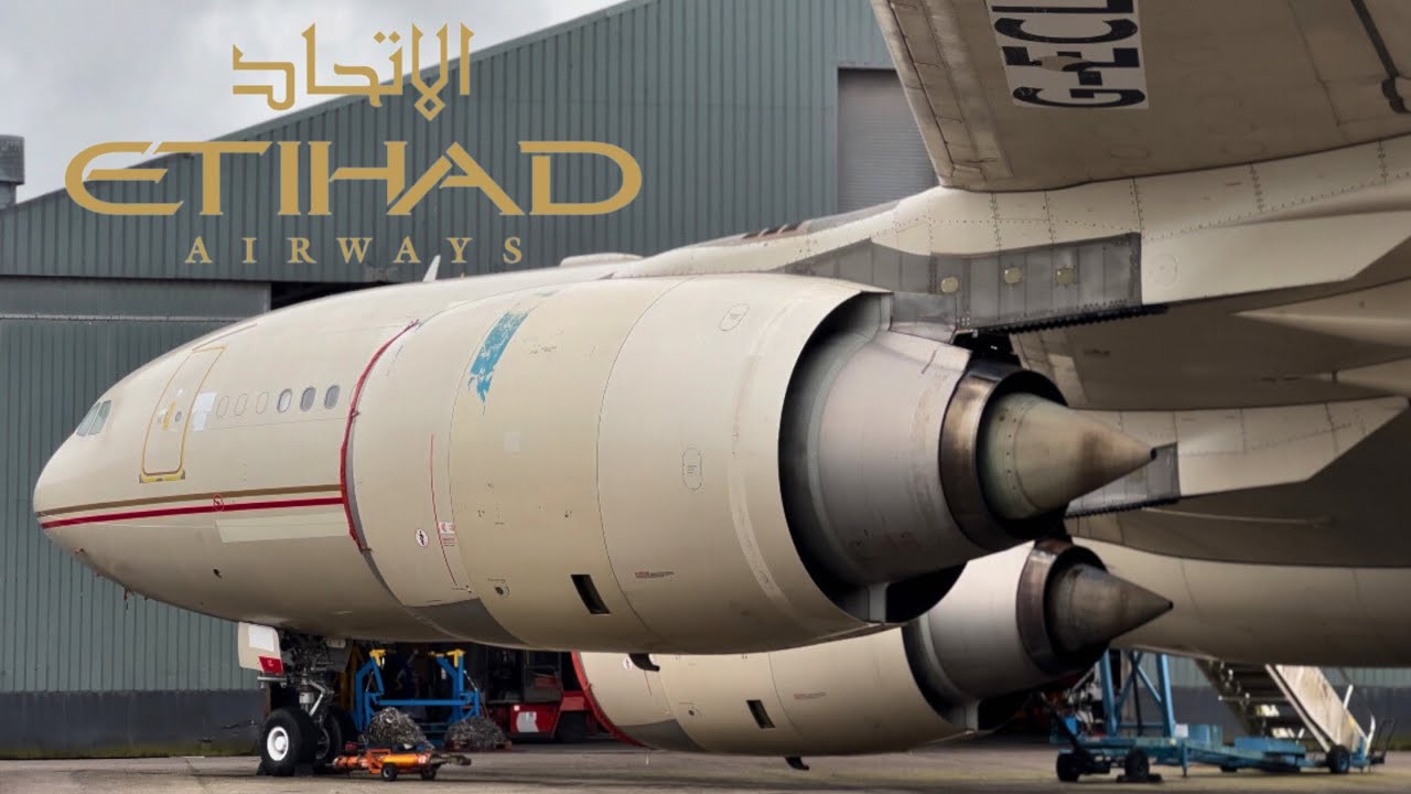 THE LAST ETIHAD A340-500 at Bournemouth Airport!