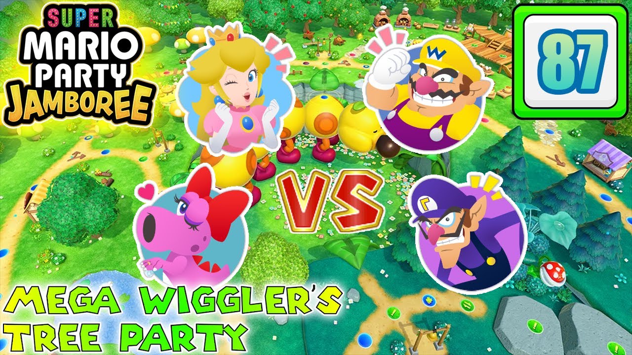 Super Mario Party Jamboree - (Game 87) Peach & Birdo VS Wario & Waluigi - Mega Wiggler's Tree Party