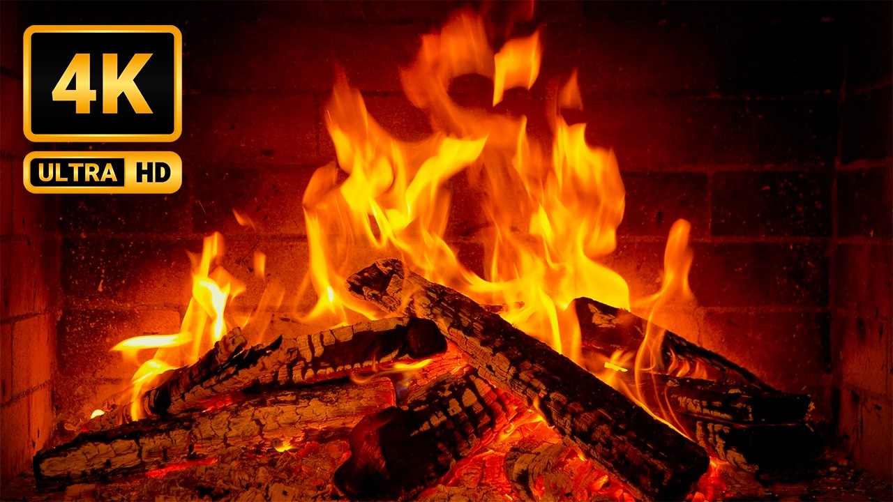 The Most Realistic Fireplace 4K 🔥Smooth Jazz Piano & Crackling Fire Sounds | 12 Hours