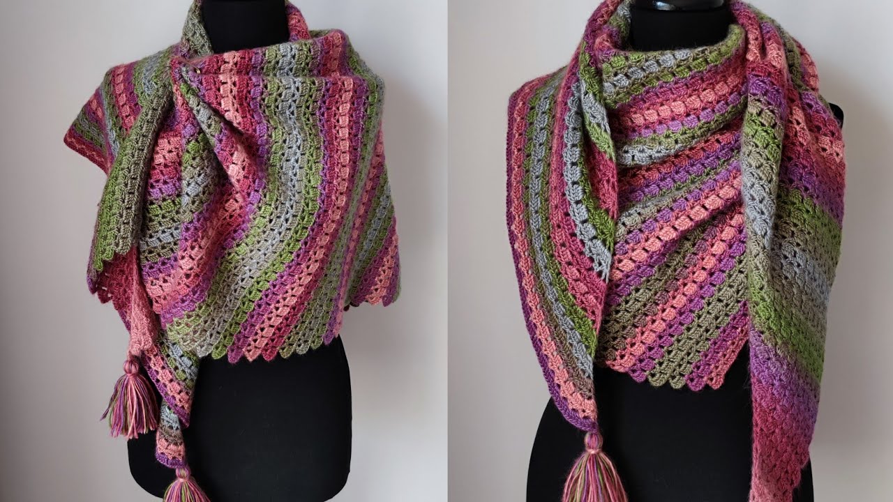 🧵 Kolay Tığ İşi Baktüs Şal Yapımı | Easy Crochet Baktus Shawl Tutorial