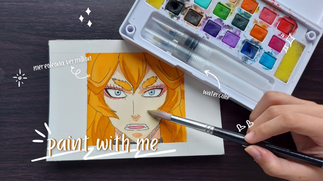 [paint with me #3]: mereoleona vermillion from black clover 🧡