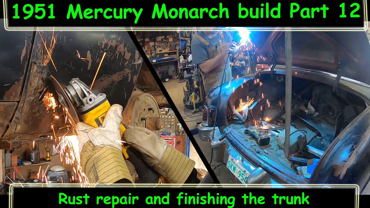 Rust repair, installing trunk latch and king pins - Mercury Monarch build part 12
