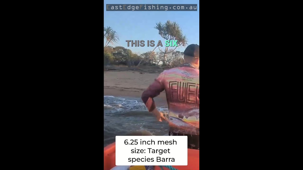🎣Размер ячейки жаберной сети имеет значение — для баррамунди, королевского лосося, королевской ры...