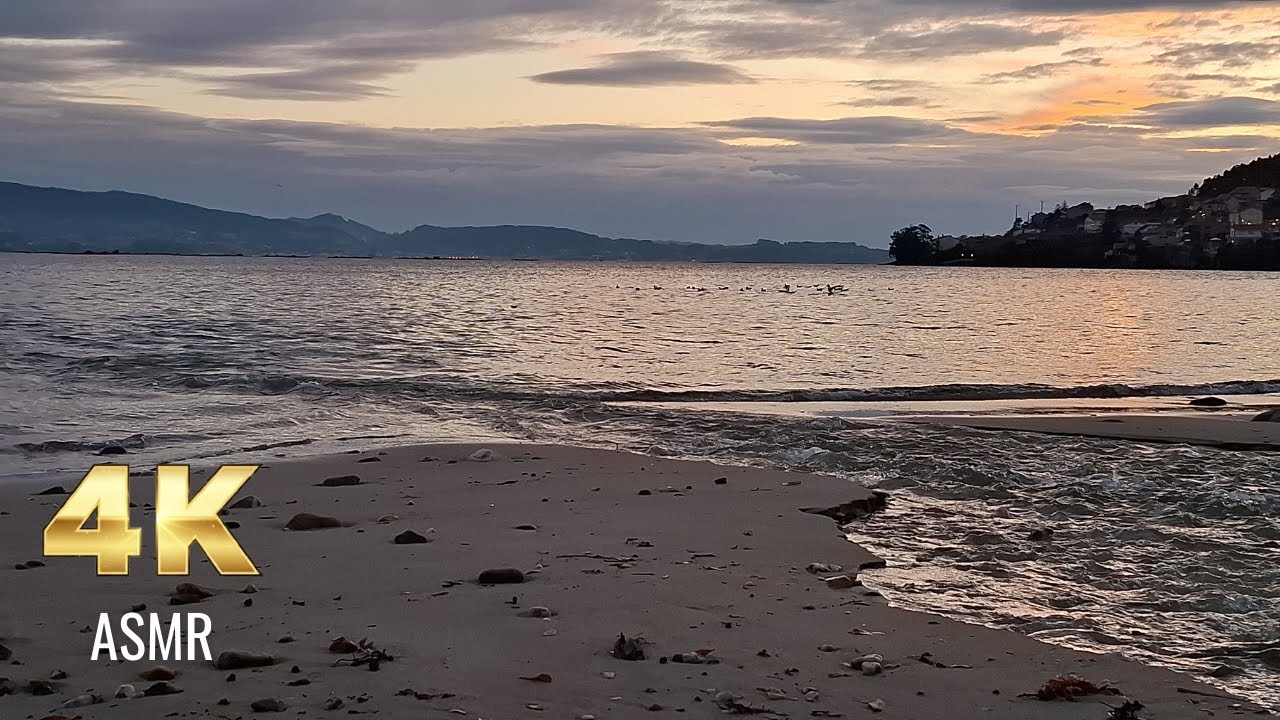 4K ASMR Nature Sounds - Relaxing Stream and Ocean Sounds for Sleep in Galicia Spain