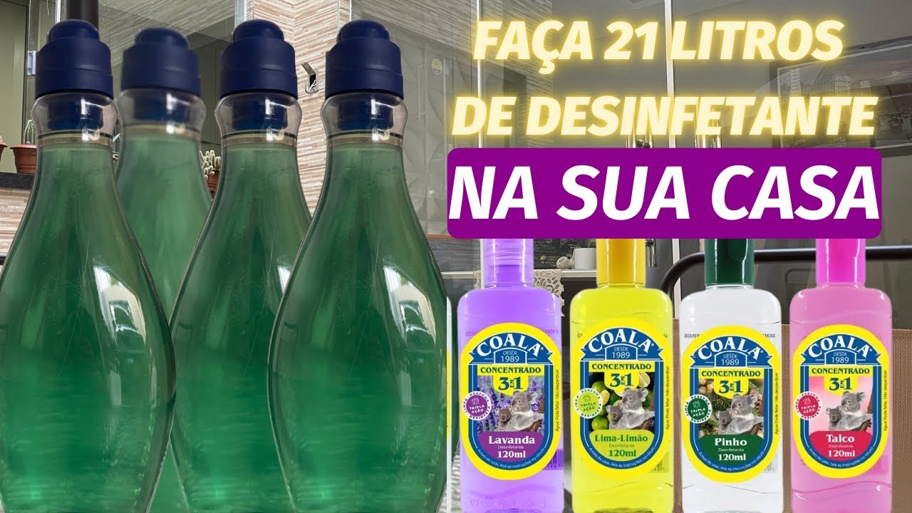 🔥Economize muito - 140 ml de coala rende 21 L de desinfetante!!! “Fiz 1,5 L com 10 ml”