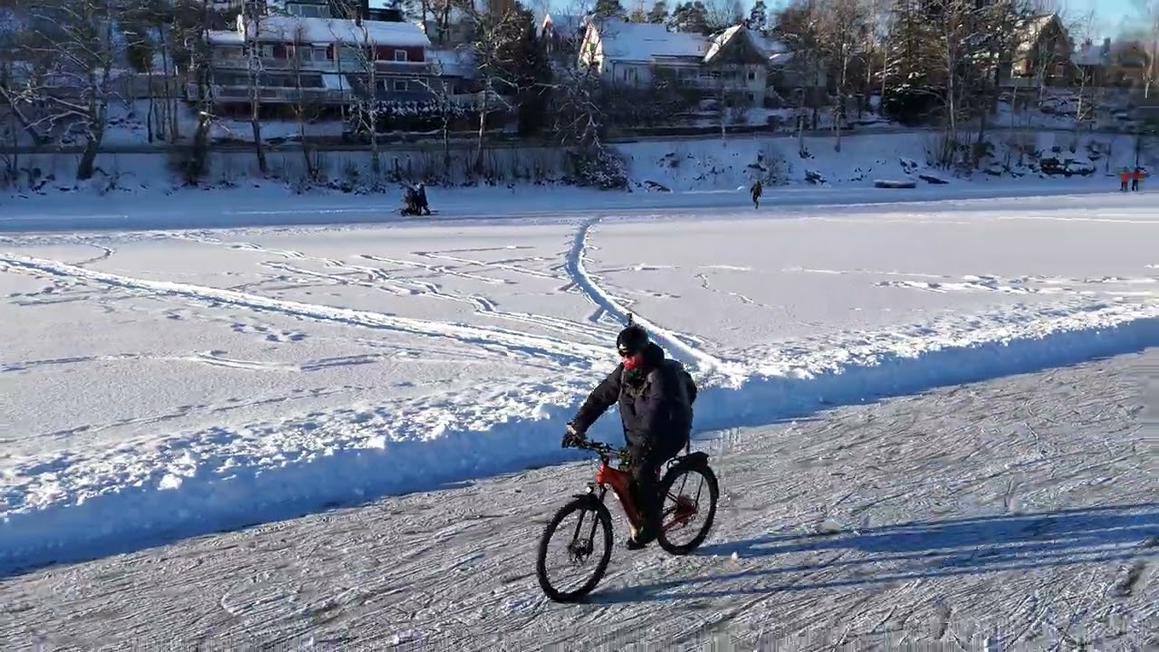 Nordvannet rundt med følgesvenn ☀️🥶😎🛸🚴‍♂️ #emtb #cannondale #mini4pro