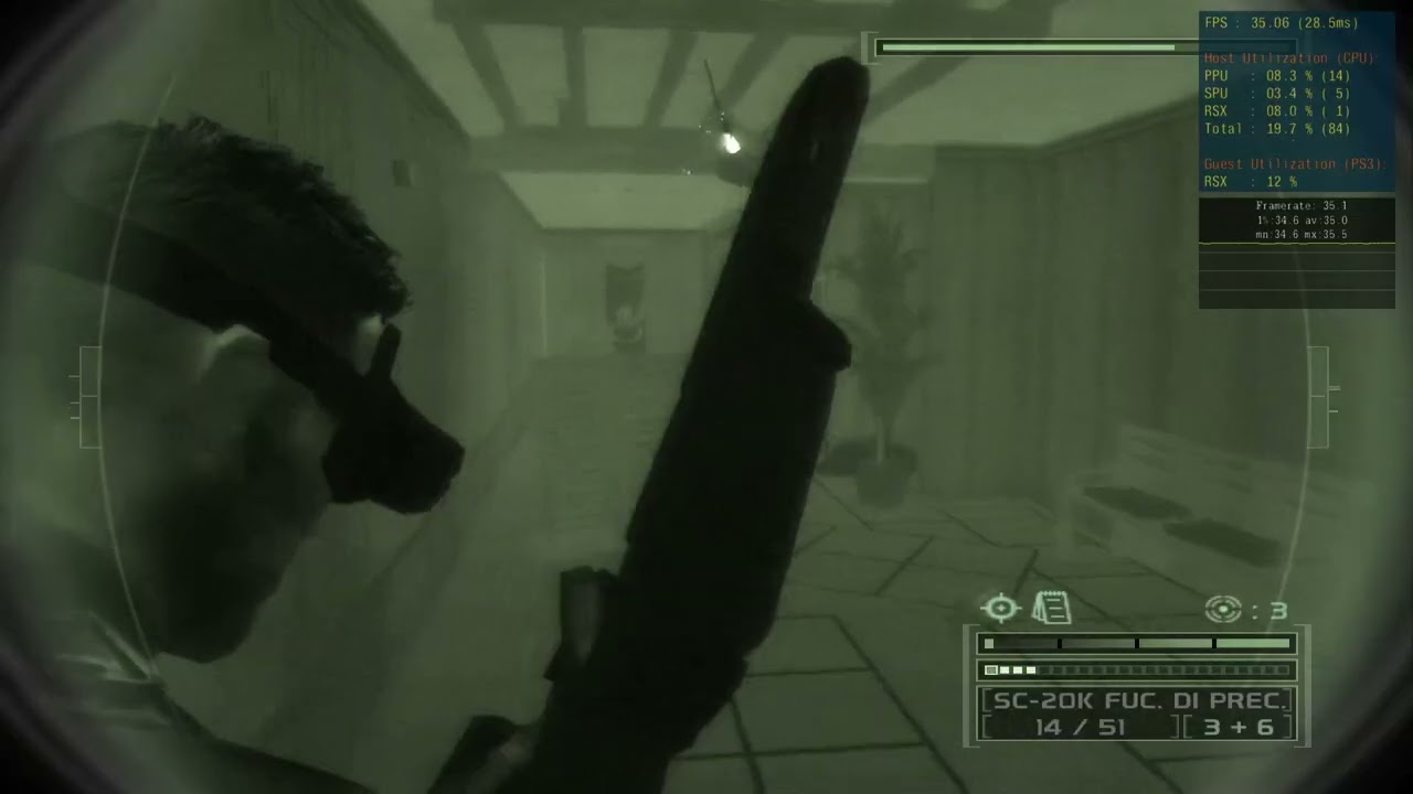 Splinter Cell Chaos Theory PS3 EMU Bagni Speedrun  in 11:04 IGT Any% NO QS QL
