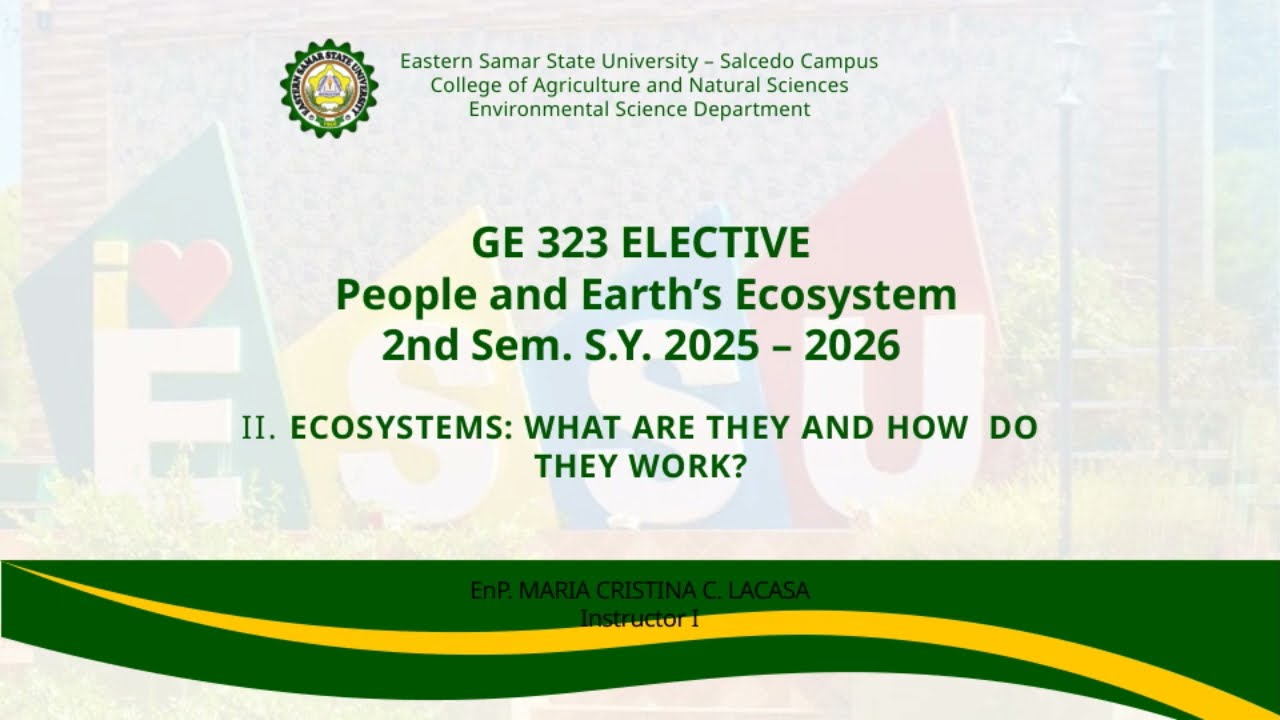 II  Ecosystems: What are they and how do they work