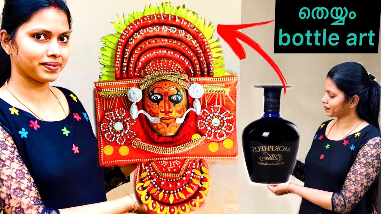 Easy Theyyam bottle art | Morpheus bottle art | traditional Theyyam bottle art 🔥| unique bottle art