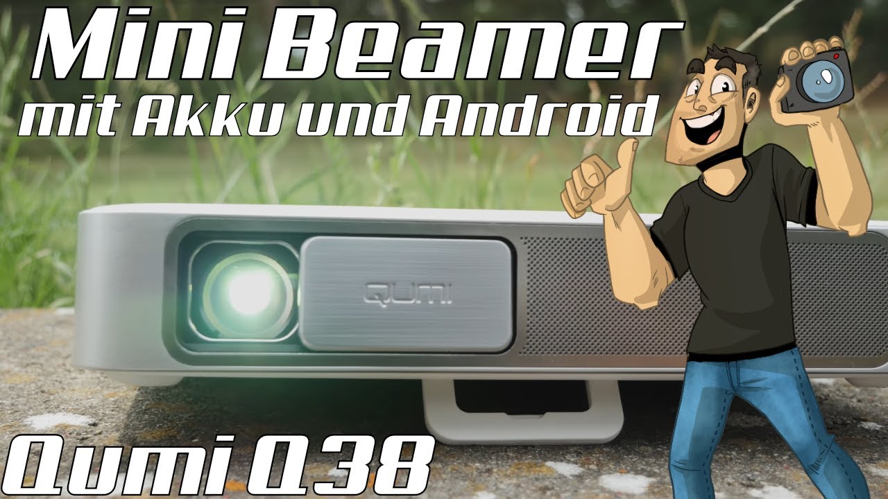 Mini Full-HD Projektor mit Akku und Android 📽 Qumi Q38 Review in 4K (Deutsch)