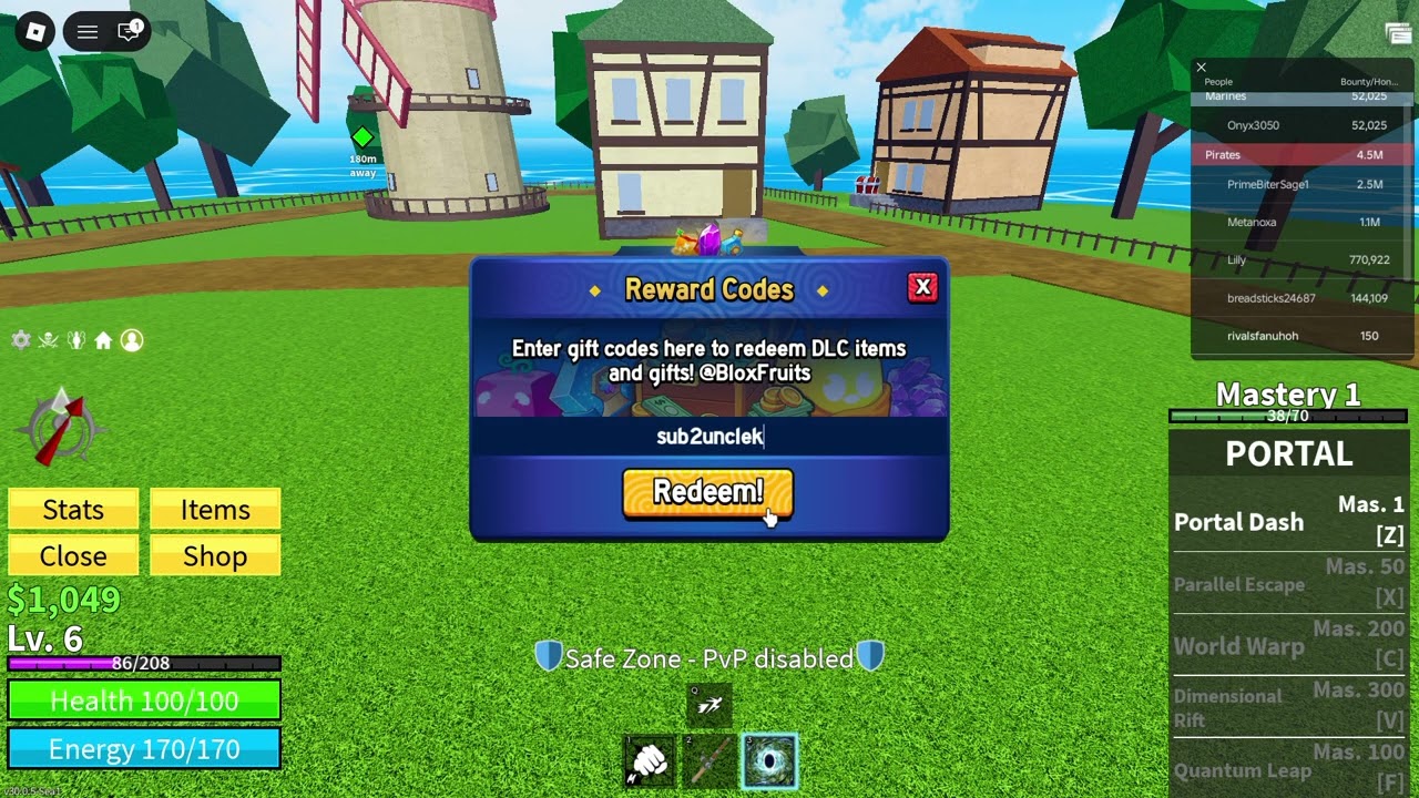 I got portal as a portal as a level 6 in blox fruits...
