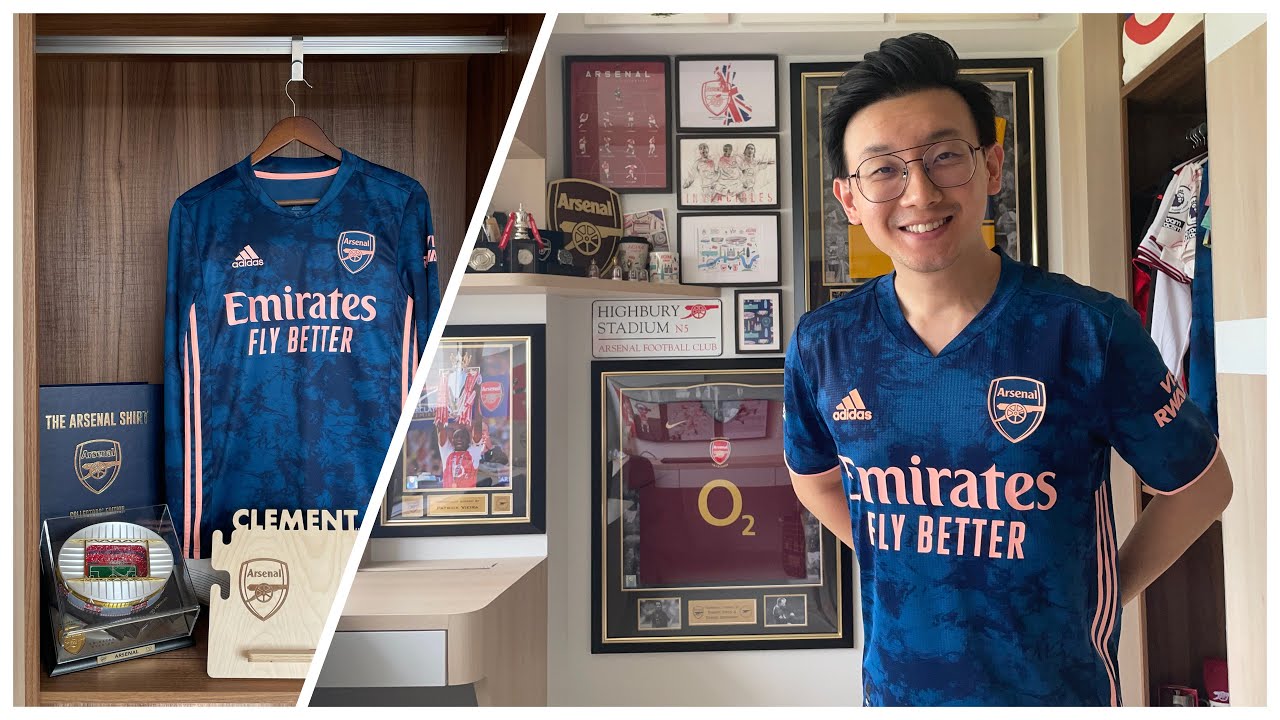 Unboxing Arsenal Third Kit 2020/21 Tie Dye Blue & Pink Shirt - Compare Authentic vs Official Replica