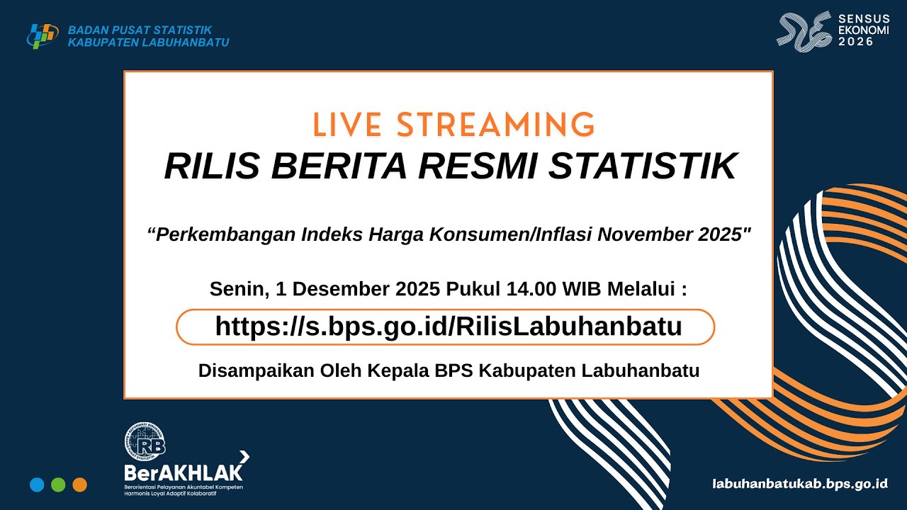 Berita Resmi Statistik Perkembangan Indeks Harga Konsumen/Inflasi November 2025 Kab. Labuhanbatu