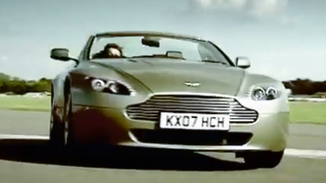 Aston Martin V8 Vantage vs Man on Jet Powered Rollerskates! | Top Gear
