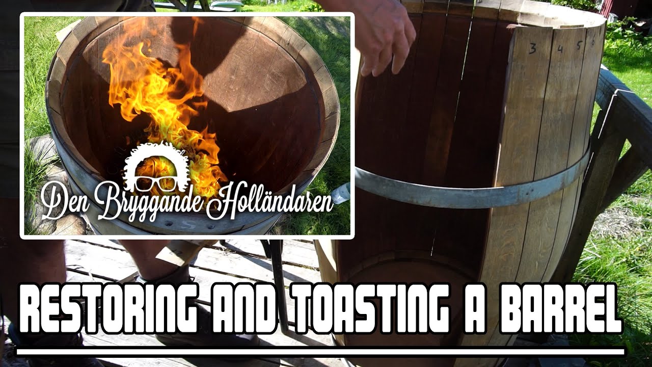 Restoring and toasting a wine-barrel.