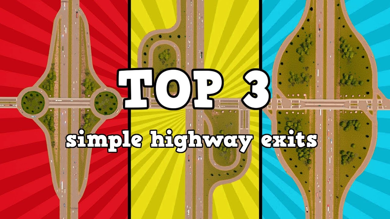 TOP 3 simple highway exits in Cities: Skylines [Vanilla / no mods tutorial]