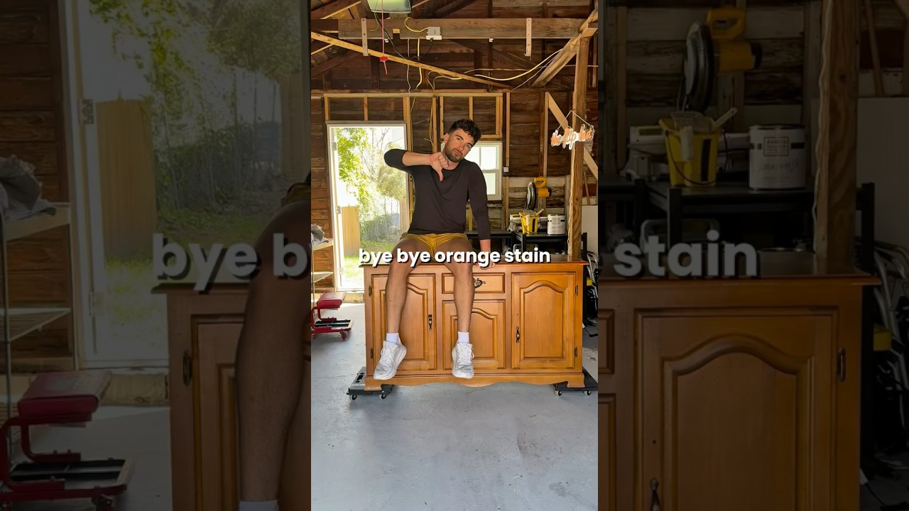 Let&rsquo;s get rid of that horrible orange stain 🍊🤮 #furnitureflip #furnituredesign #diy #upcycling