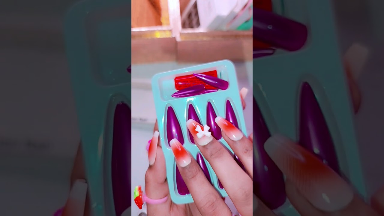 fake nails in purple for you  