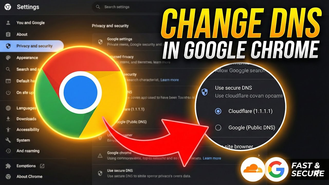 How to Change DNS in Google Chrome (Use Custom DNS &ndash; Cloudflare & Google)