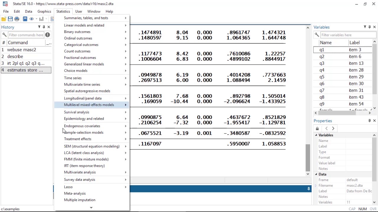 New in Stata 16: IRT models for multiple groups