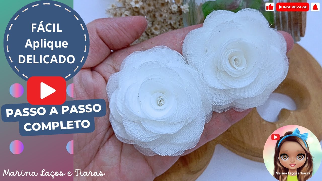 Como Fazer flor de Tecido para Iniciantes passo a passo  - #comofazerlacos #pap #diy #laco #laço