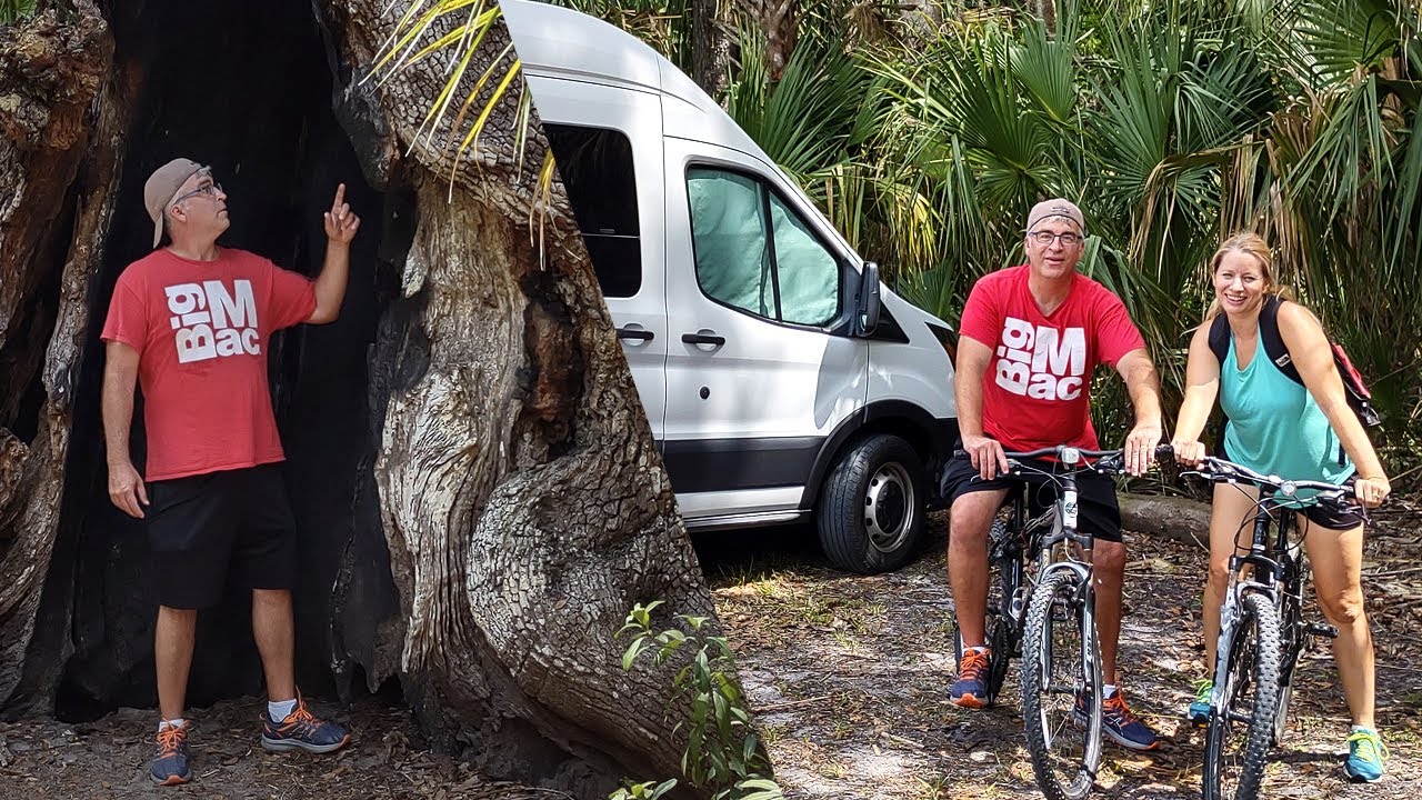 Bike crash, biting bugs, & crazy trees at Highlands Hammock (Van Life Travel Vlog Ep. 160)