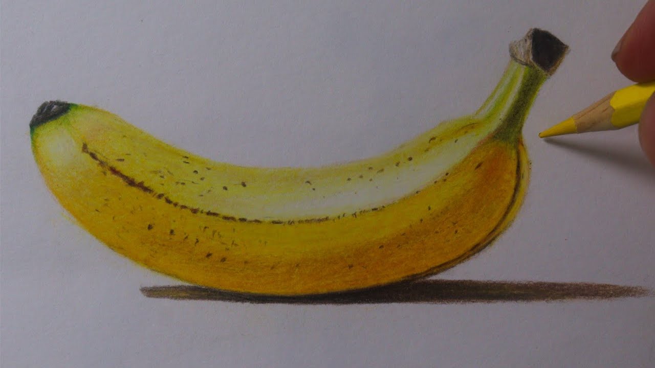 Como desenhar uma Banana - passo a passo - Vídeo Aula completa