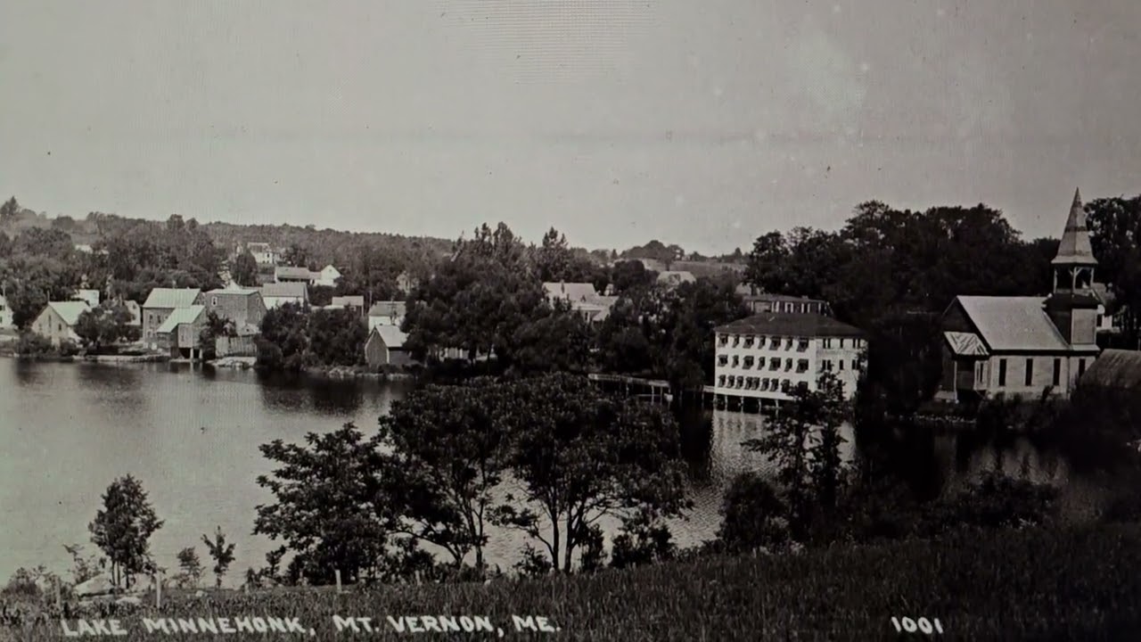 ca 1949 MOUNT VERNON, MAINE - SKY VIEW OF LAKE MINNEHONK