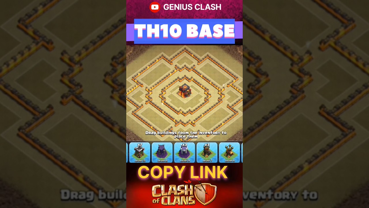 Town Hall 10 Ring Base Design #clashofclans #th10 #baselink