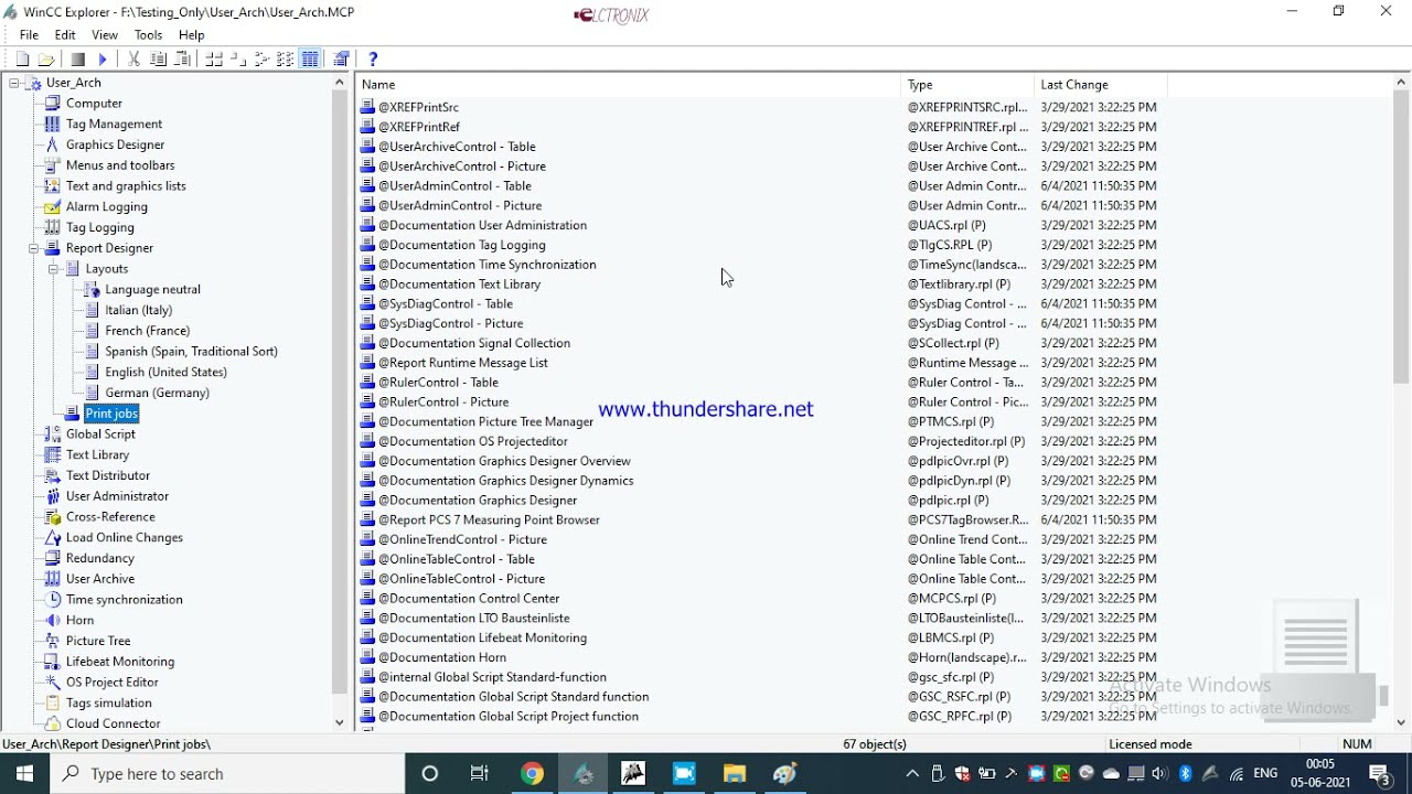 User Archive Printing in Designed Report