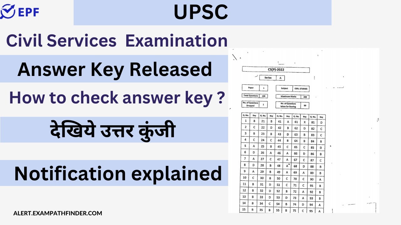 UPSC || CSE-2022 || Answer Key Released |GOT.JOBS UPDATES || CHECK ANSWER KEY ||