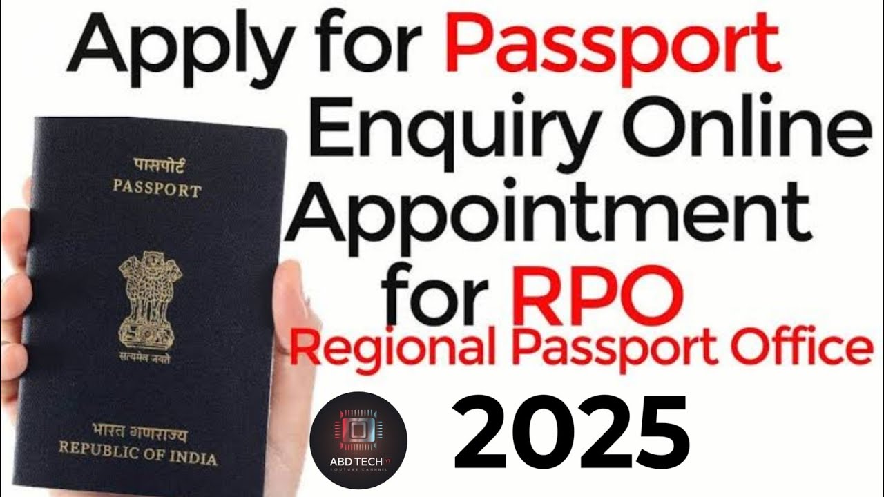 RPO Appointment Booking Kaise Kare In 2025, Regional Passport Office Enquiry Appointment Booking