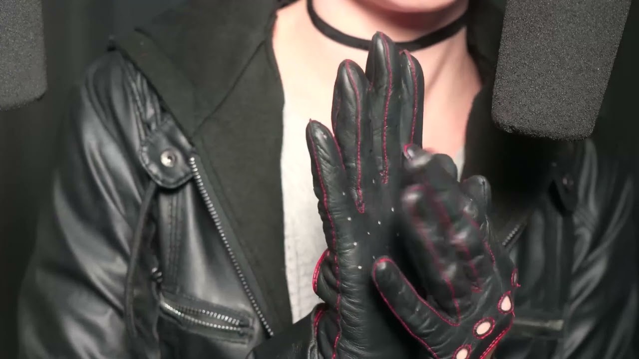 ASMR - Black leather gloves (#1)